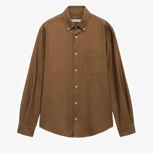 Mango MNG Man Button-Down Collared work business casual classic Shirt Sz L